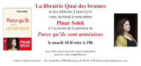 Pinar Selek présente Parce qu'ils sont arméniens (Ed.Liana Levi)