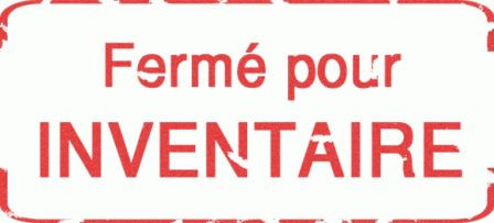 La librairie fait son inventaire le vendredi 31 janvier ! Fermeture exceptionnelle.